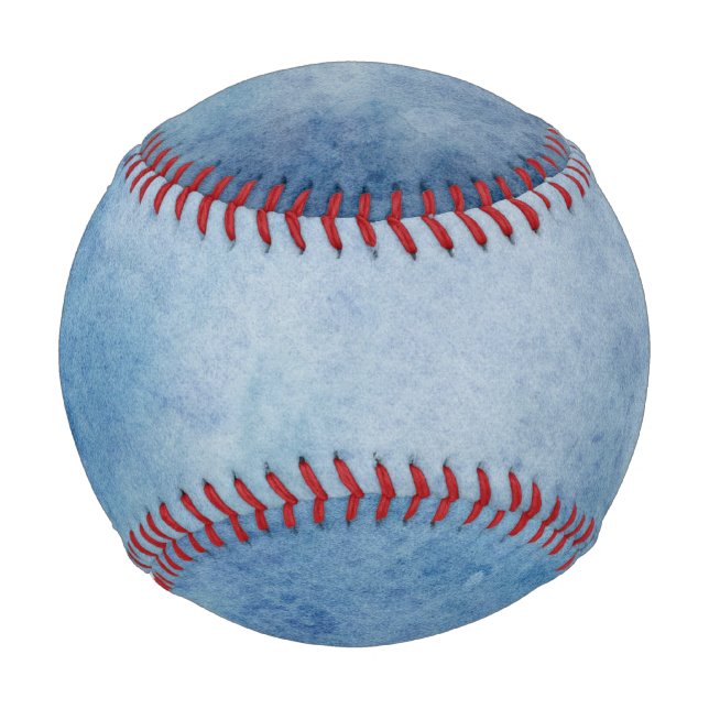 Blue Watercolor Texture Baseball (Front)
