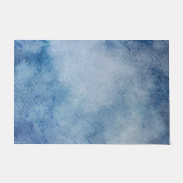 Blue Watercolor Texture Doormat (Front)