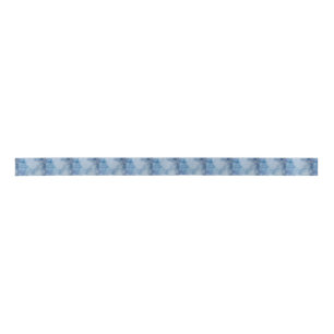 Blue Watercolor Texture Satin Ribbon