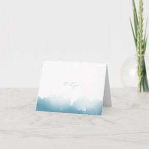 Blue Watercolor Thank You Card