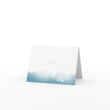 Blue Watercolor Thank You Card