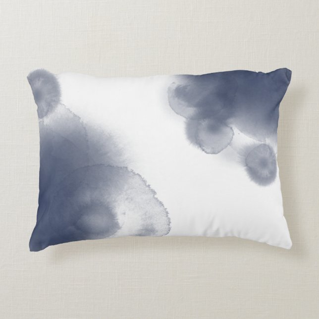 Blue Watercolor Theme Decorative Cushion (Front)
