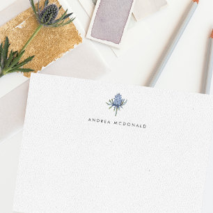 Blue Watercolor Thistle Personal Card