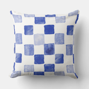Blue Watercolor Throw Pillow