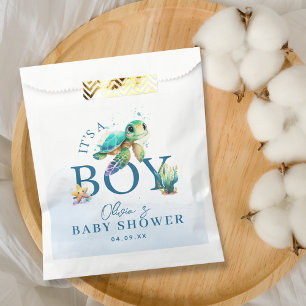 Blue Watercolor Under the Sea Baby Shower Favour Bags