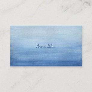 Blue Watercolor Wash Gradient Ombre Shades of Blue Business Card