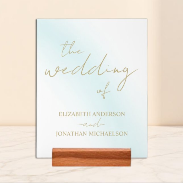 Blue Watercolor Wave Wedding Acrylic Sign (Creator Uploaded)
