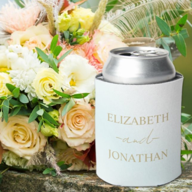 Blue Watercolor Wave Wedding Can Cooler (Creator Uploaded)