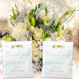Blue Watercolor Wave Wedding Favour Bags