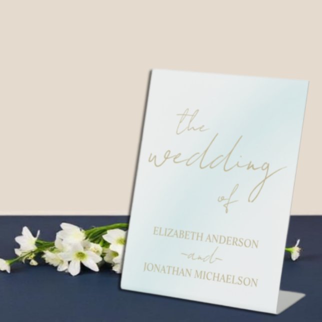 Blue Watercolor Wave Wedding Pedestal Sign (Creator Uploaded)