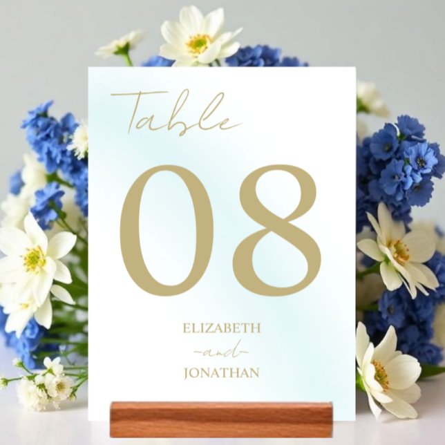 Blue Watercolor Wave Wedding Table Number (Creator Uploaded)