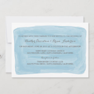 Blue Watercolor Wedding Invite