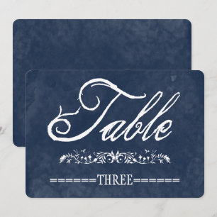Blue Watercolor Wedding Table Numbers