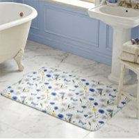 Blue Watercolor Wildflower Meadow Pattern