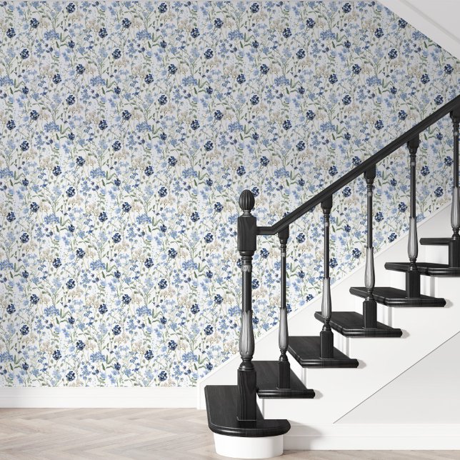 Blue Watercolor Wildflower Wallpaper (Creator Uploaded)