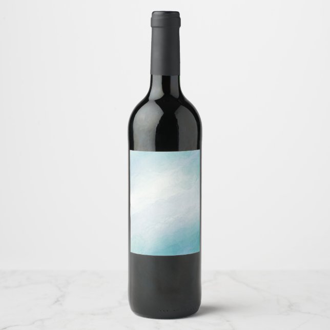 Blue watercolor wine label (Front)