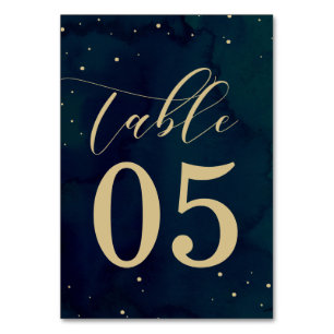 Blue Watercolor Winter Wedding Table Number Cards