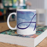 Blue watercolor with name and initial (monogram) coffee mug<br><div class="desc">Beautiful blue watercolor with the name of someone special (your mother,  grandma,  boss... ),  'cause it's always time for a cup-of-coffee</div>