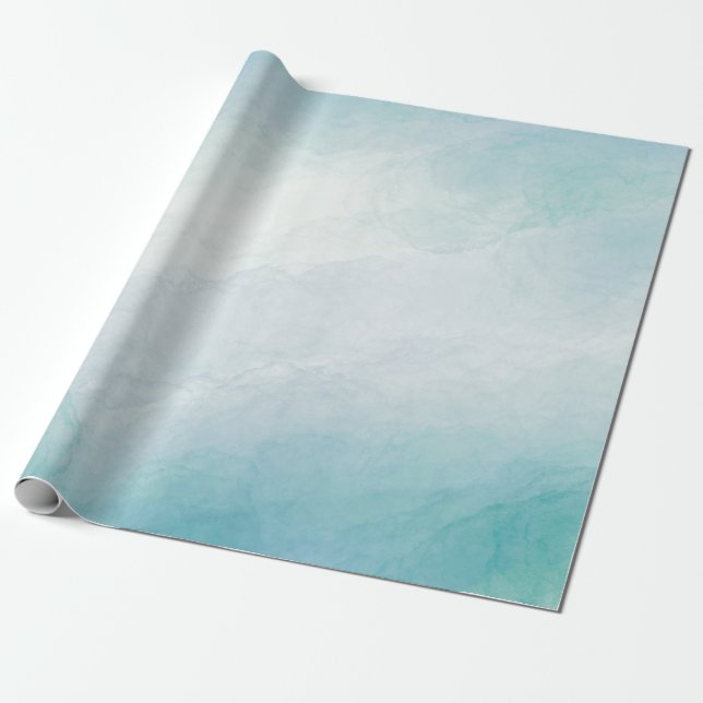 Blue watercolor wrapping paper (Unrolled)