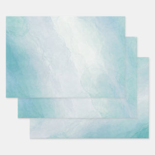 Blue watercolor wrapping paper sheet