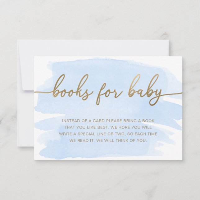 Blue Watercolour Books Request Insert Card (Front)