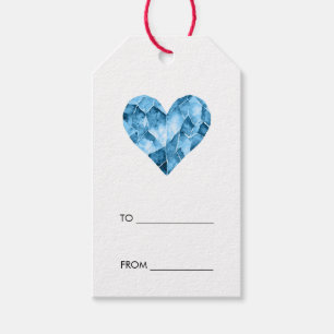 Blue watercolour heart for the perfect gift gift tags