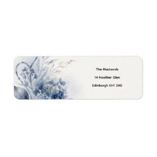 Blue Watercolour Hydrangea Return Address Labels
