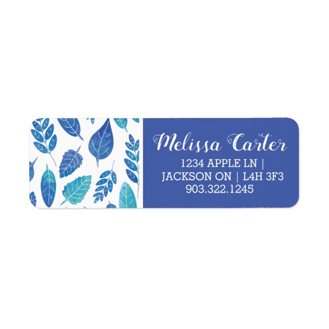 Blue Watercolour Leaves Pattern (Front)