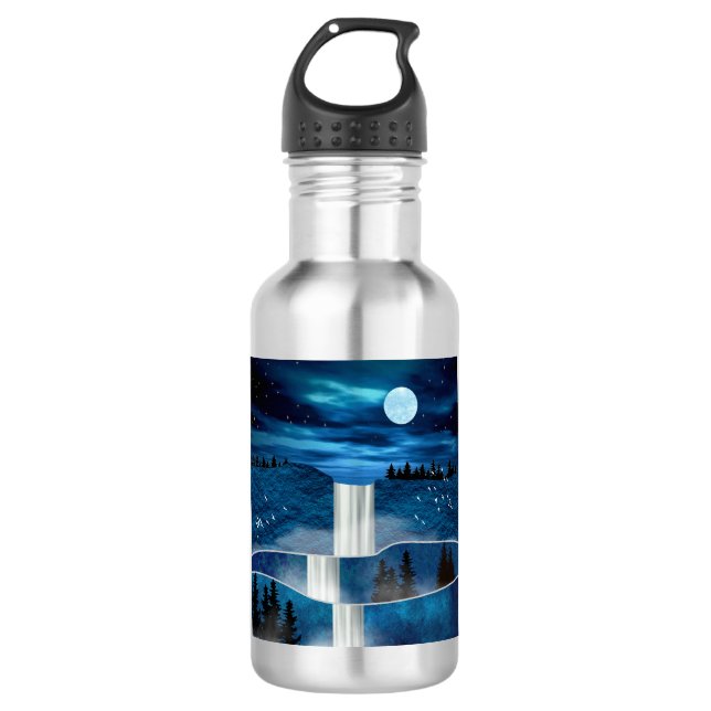 Blue Waterfall 532 Ml Water Bottle (Front)