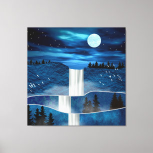 Blue Waterfall Canvas Print