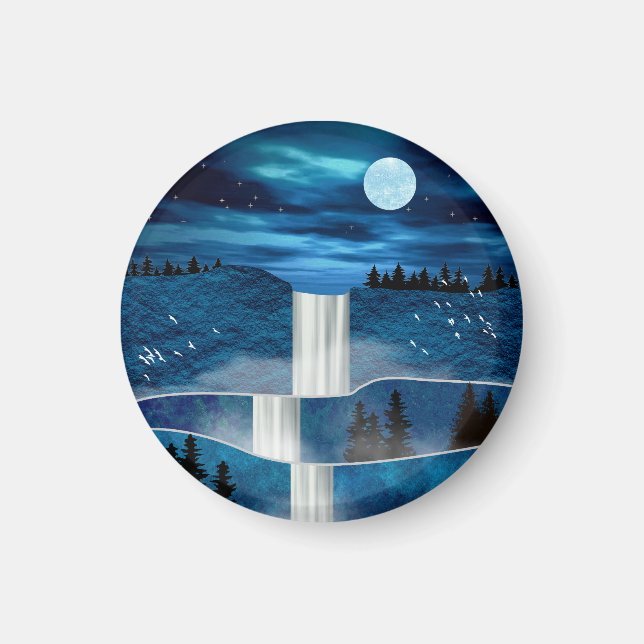 Blue Waterfall Magnet (Front)