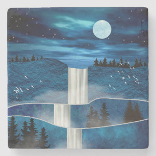 Blue Waterfall Stone Coaster