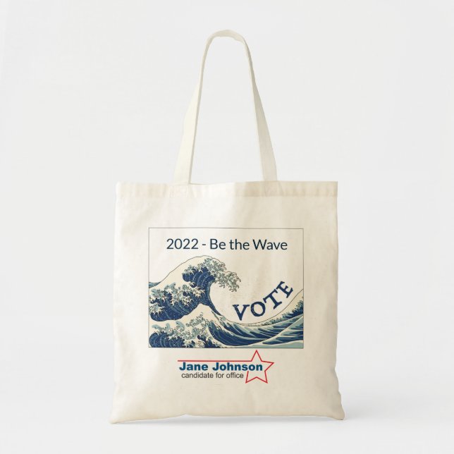 Blue Wave 2020- customisable campaign tote bag (Front)