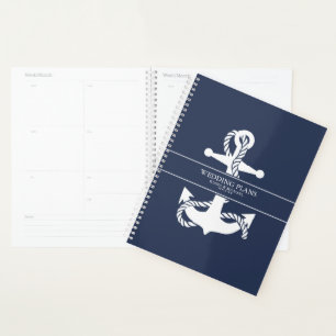 Blue Wave Anchor Wedding V2 Wht/Navy ID836 Planner