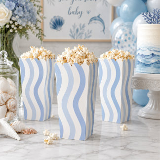Blue Wave Baby Shower Popcorp Favour Box