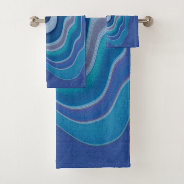 Blue Wave Bath Towel Set (Insitu)