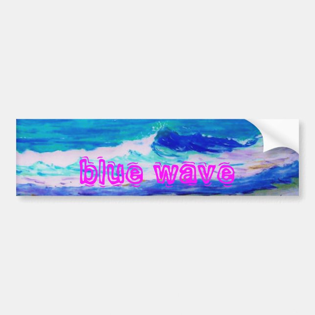 blue wave bumper sticker (Front)