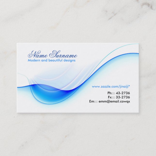 blue wave business card design (Front)
