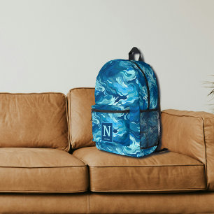 Blue Wave Camouflage Monogram Backpack