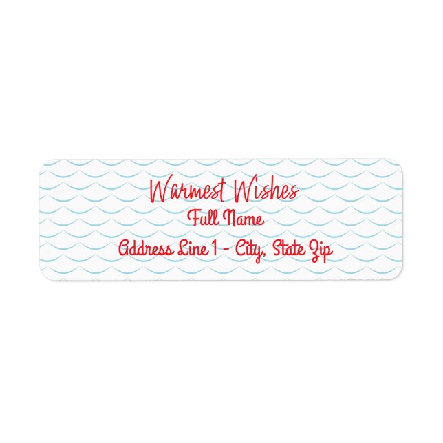 Blue Wave Coastal Beachy Return Address (Front)