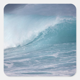 Blue wave crashing, Maui, Hawaii, USA 2 Square Sticker