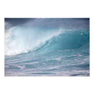 Blue wave crashing, Maui, Hawaii, USA 3 Photo Print