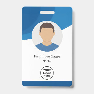 Blue Wave Custom Employee ID Badge