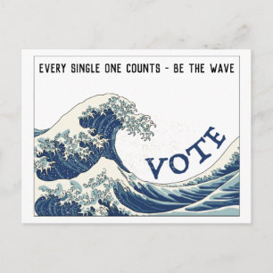 Blue Wave customisable get out the vote Postcard