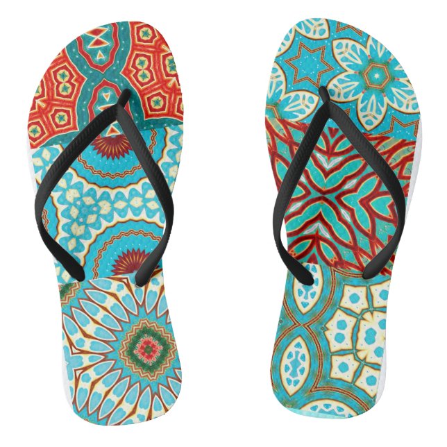 BLUE WAVE DESIGNER COLLAGE JANDALS (Footbed)