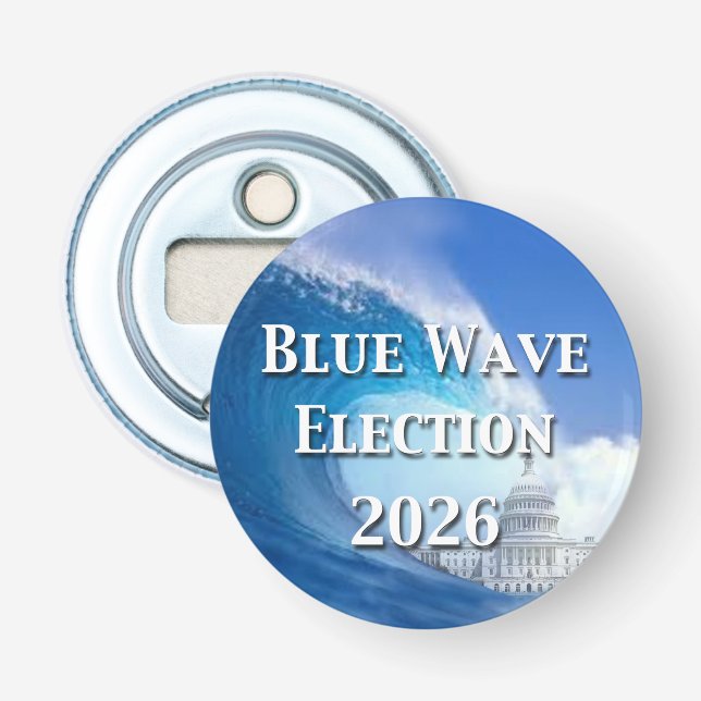 Blue Wave Election 2026 Bottle Opener (Front)