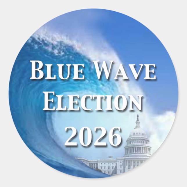 Blue Wave Election 2026 Classic Round Sticker (Front)