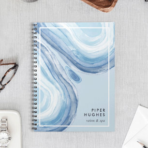 Blue Wave Geode Spiral Notebook