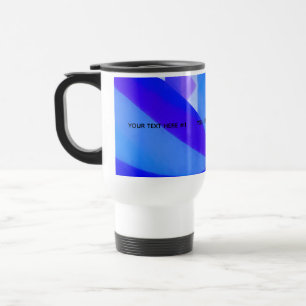 Blue Wave Geometric Abstraction Travel Mug