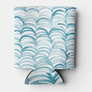 Blue Wave Japanese Style PatternIllustration Can Cooler